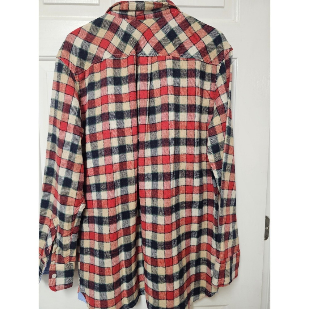 Bogari NWT Shirt Mens XL Red Plaid Flannel Button Up Long‎ Sleeves Cotton Blend - Picture 3 of 5